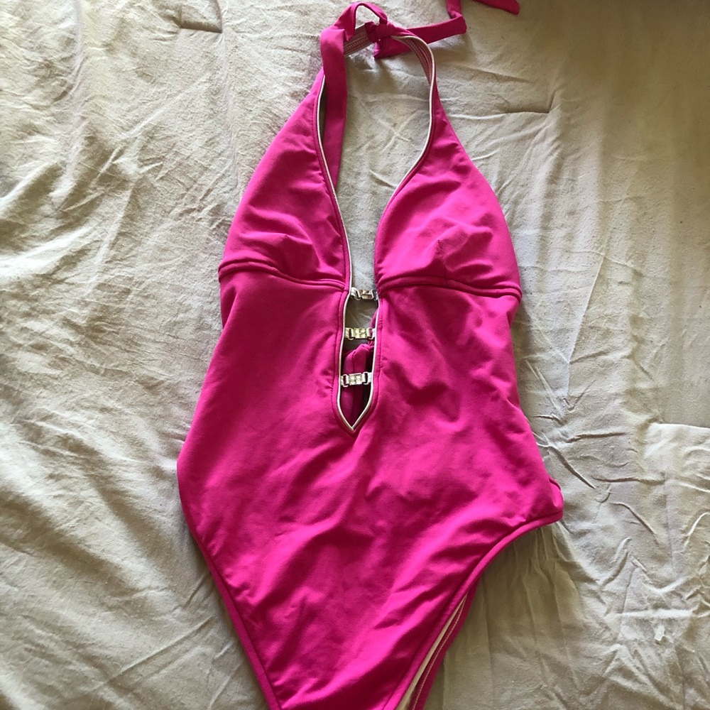 Hot pink one suit